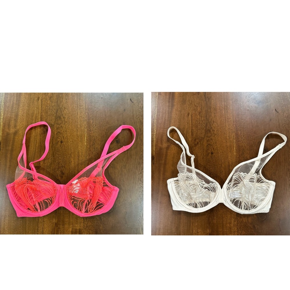 Bundle of 2! Simone Perele Bra Sexy Intimate Sheer Size 32 D